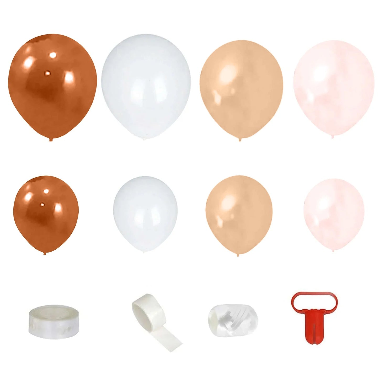 Set of 124 Tan Brown Biodegradable Balloon Arch Kit, Rustic Double Layered Extra Strong Latex Party Balloon Garland