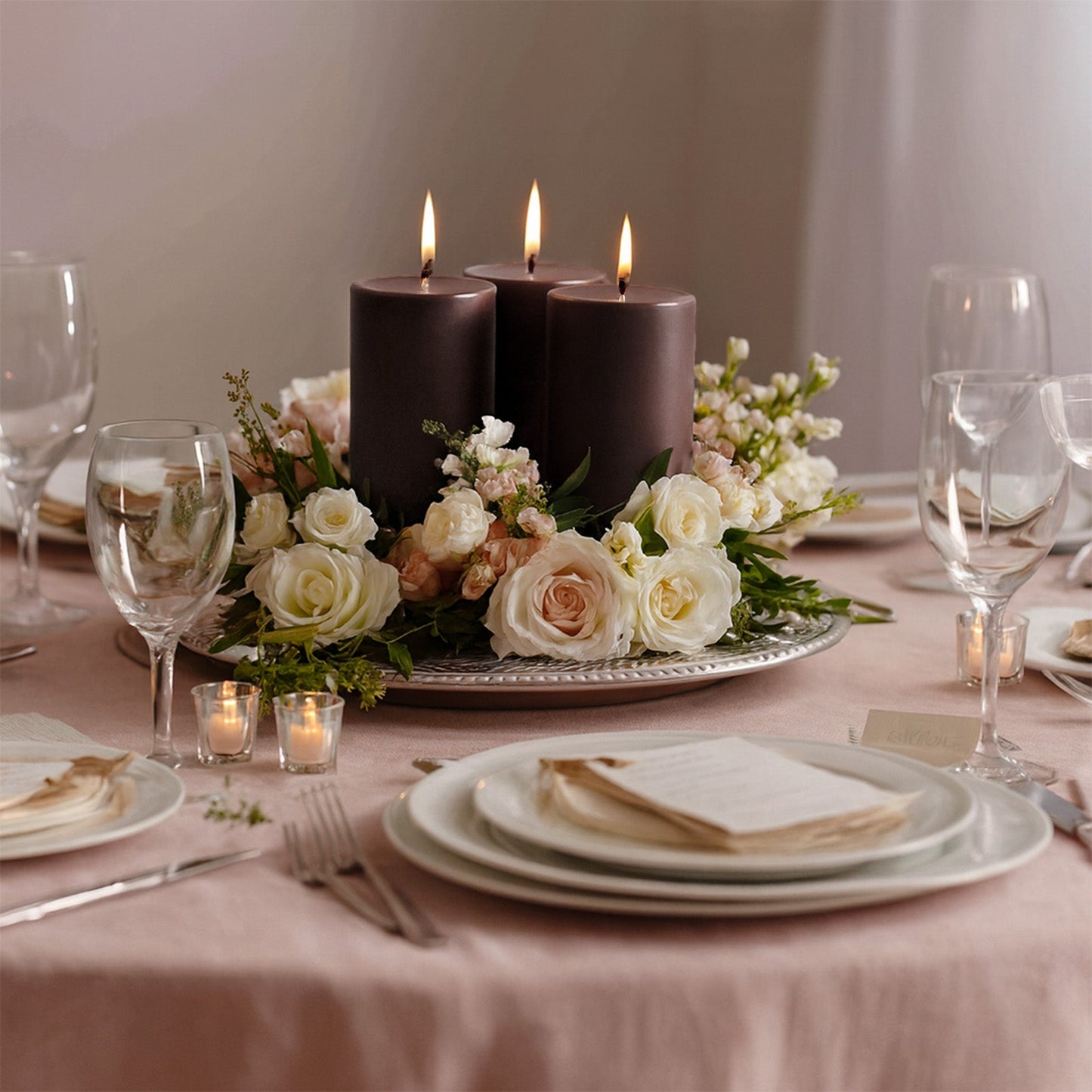 6-Pack Unscented Dripless Pillar Candles – 3"x6" Cinnamon Brown Paraffin Wax with Smokeless Cotton Wicks, Clean & Long-Lasting 60-Hour Burn