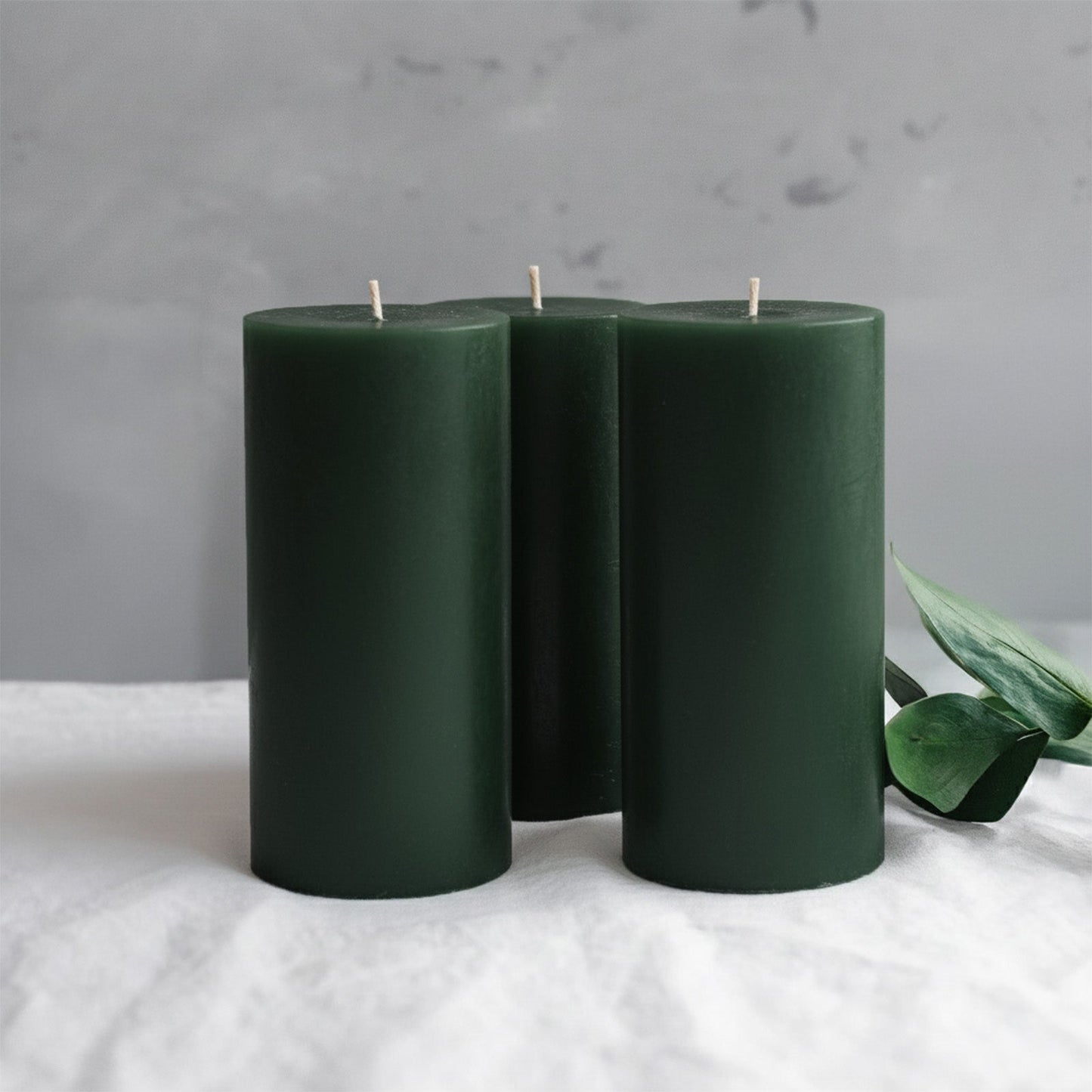 6-Pack Unscented Dripless Pillar Candles – 3"x6" Hunter Emerald Green Paraffin Wax with Smokeless Cotton Wicks, Clean & Long-Lasting 60-Hour Burn