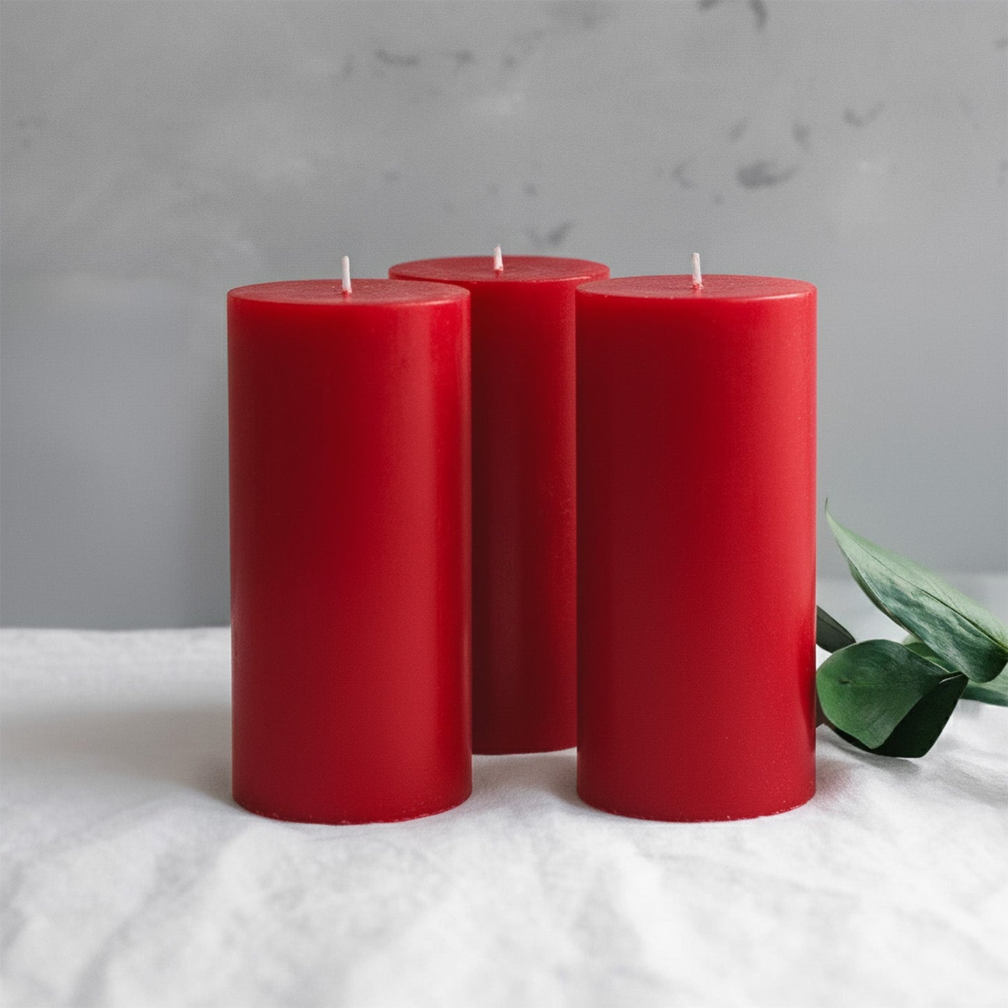 6-Pack Unscented Dripless Pillar Candles – 3"x6" Red Paraffin Wax with Smokeless Cotton Wicks, Clean & Long-Lasting 60-Hour Burn