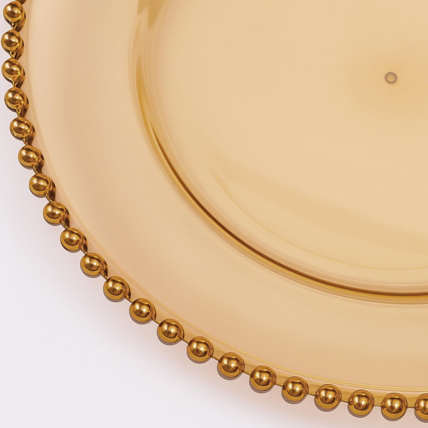 6-Pack Acrylic Round Charger Plates 13" in Amber Gold with Beaded Rim, Decorative Dinner Party Charger Tableware