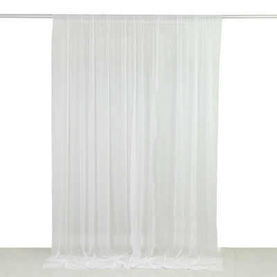 Sheer Backdrop Curtain Panel 10ft × 10ft White – Wedding Arch Drape with Rod Pocket