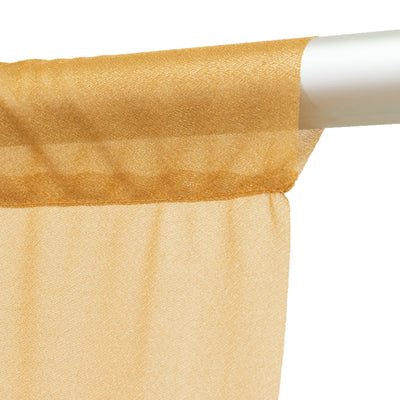 Sheer Backdrop Curtain Panel 5ft × 10ft Gold – Wedding Arch Drape with Rod Pocket