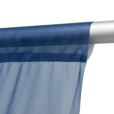 Sheer Backdrop Curtain Panel 5ft × 10ft Navy Blue – Wedding Arch Drape with Rod Pocket