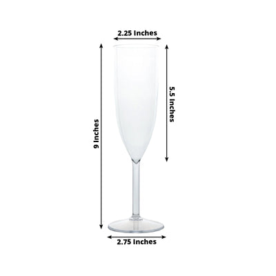 Shatterproof Champagne Flutes – 12 Reusable 6oz Clear Plastic Toasting Glasses for Celebrations & Special Occasions