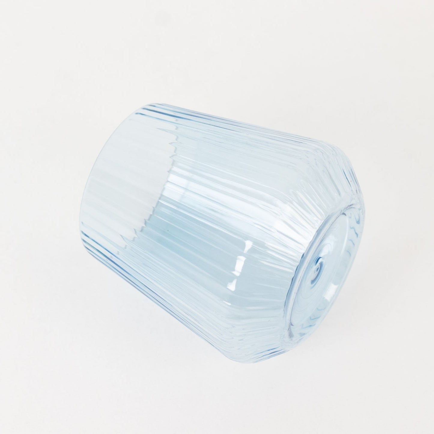 12-Pack Transparent Dusty Blue Plastic Stemless Wine Glasses – 12oz Ribbed Design, Reusable Shatterproof Cocktail Tumblers