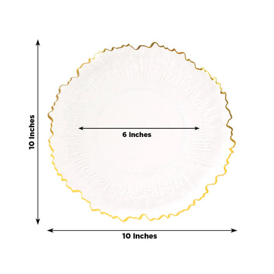 20 Pack 10" Plastic Dinner Plates – Clear Reef Design with Gold Rim, Elegant Disposable Party Tableware