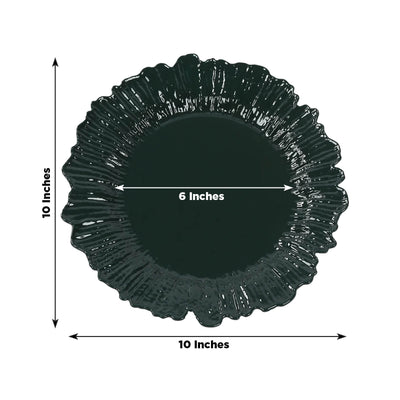 20-Pack 10" Plastic Dinner Plates – Hunter Emerald Green Reef Design Party Plates – Elegant Disposable Tableware
