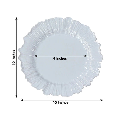 20-Pack 10" Plastic Dinner Plates – White Reef Design Party Plates – Elegant Disposable Tableware