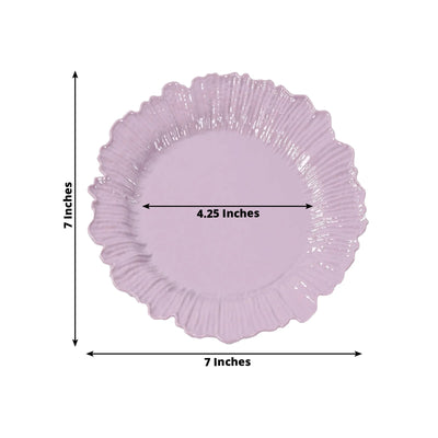 20-Pack 7" Plastic Dessert Plates – Lavender Lilac Reef Design Appetizer Salad Party Plates – Elegant Disposable Tableware