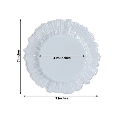 20-Pack 7" Plastic Dessert Plates – White Reef Design Appetizer Salad Party Plates – Elegant Disposable Tableware