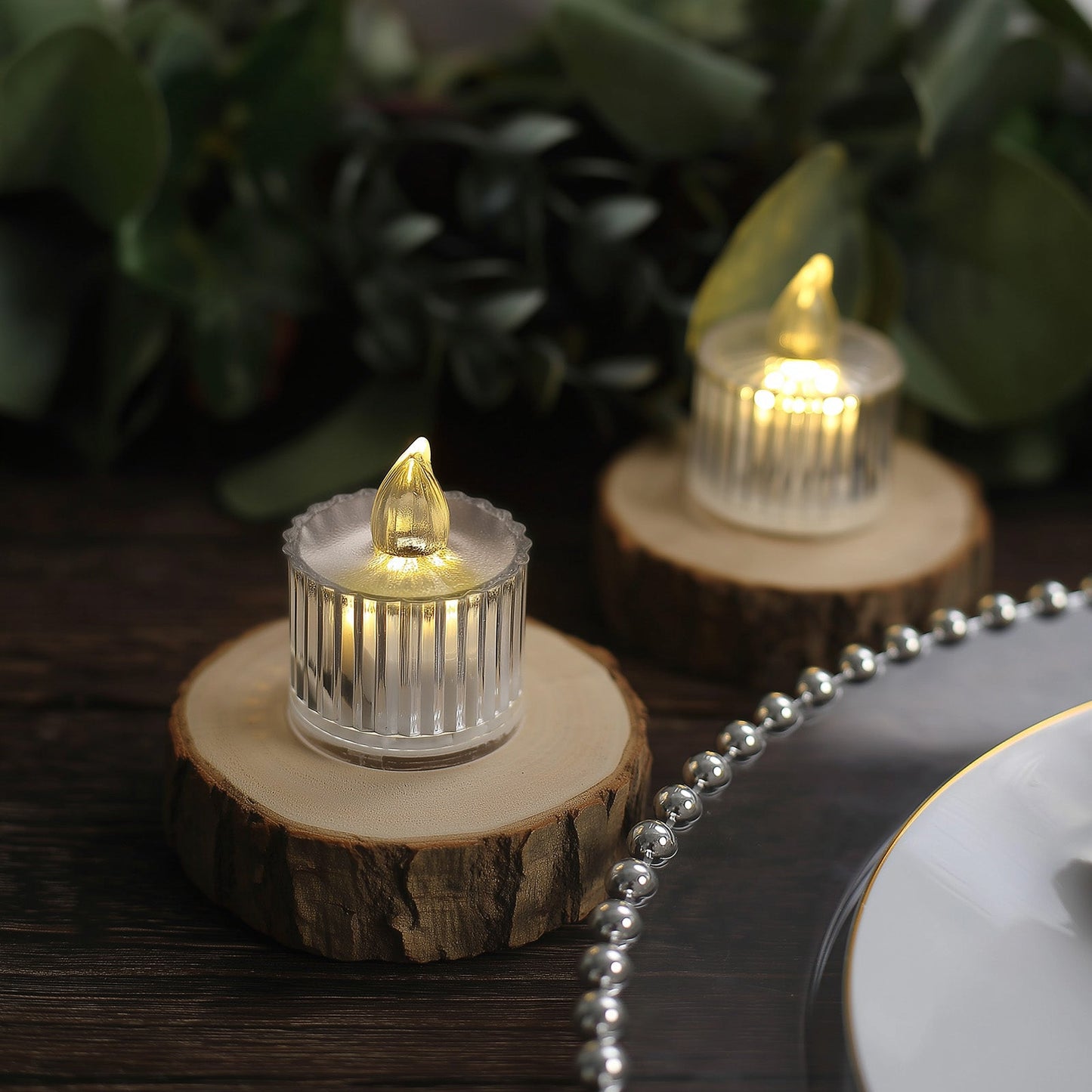 12 Pack Warm White LED Tealight Candles, Flameless Battery-Operated Tea Lights Column Style 2"
