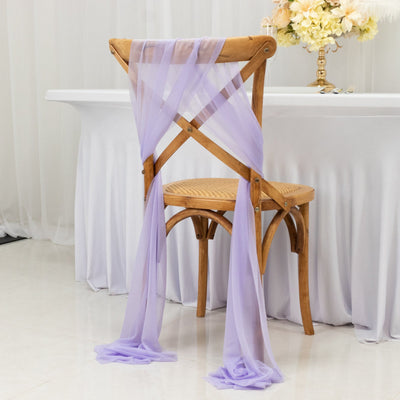20-Pack Sheer Chair Drape Decor in Lavender Lilac – 9ft Shimmer Sash, Wrinkle-Free