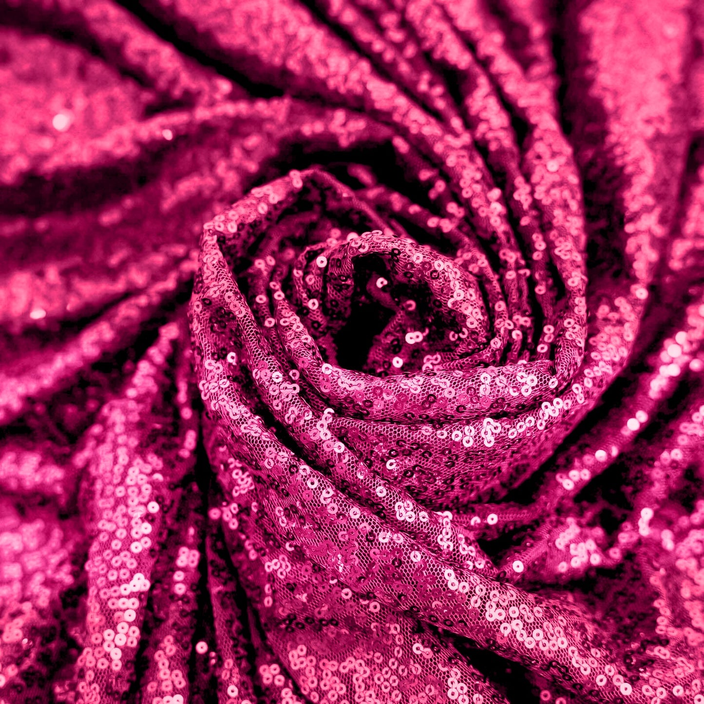 Sequin 90"x132" Rectangle Tablecloth Fuchsia - Seamless Sparkly Table Cover