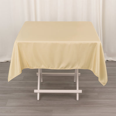 Premium Polyester 54"x54" Square Tablecloth Beige - Stain and Wrinkle-Resistant 220GSM Table Cover