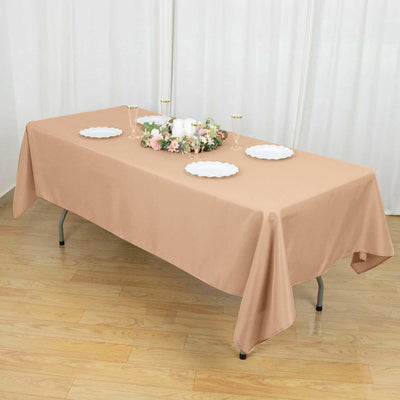 Polyester 60"x102" Rectangle Tablecloth Nude - Durable and Stylish Table Cover
