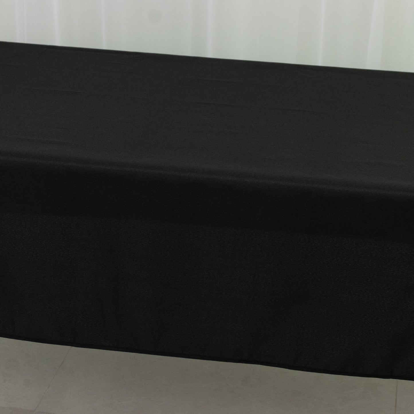 Polyester Tablecloth 60"×84" Black – Rectangle, Washable & Wrinkle-Resistant, Perfect for Parties