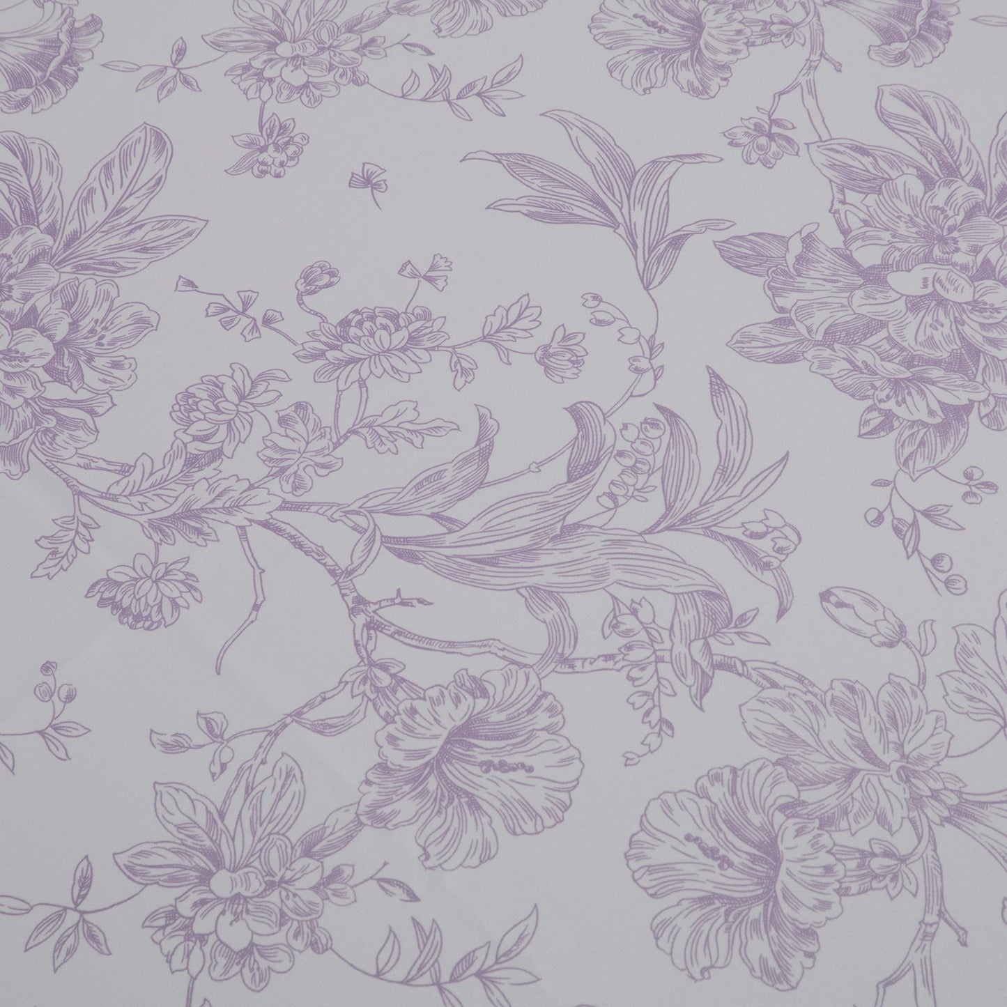 Polyester 70"x70" Square Tablecloth White - Lavender Lilac French Toile Pattern for Elegant Occasions