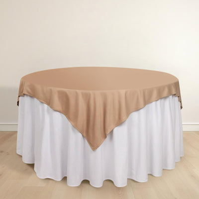 Scuba 70"x70" Table Overlay Square Tablecloth Nude - Wrinkle Free & Stain Resistant Table Cover