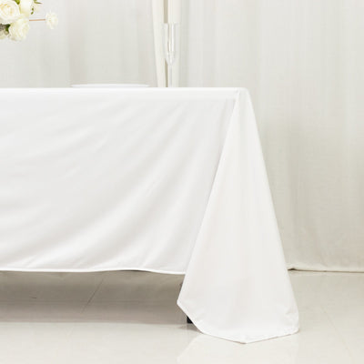 Scuba Rectangular 72"x120" Tablecloth White - Wrinkle Free & Stain Resistant Table Cover