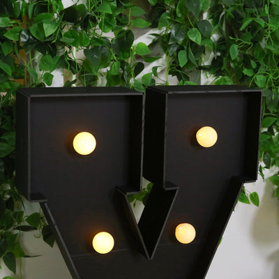 Giant LED Marquee Light Up Letter "X", Black 4ft Pre-Cut Foam Board with 10 Warm White Battery Operated LEDs, Glue Gun and Sticks