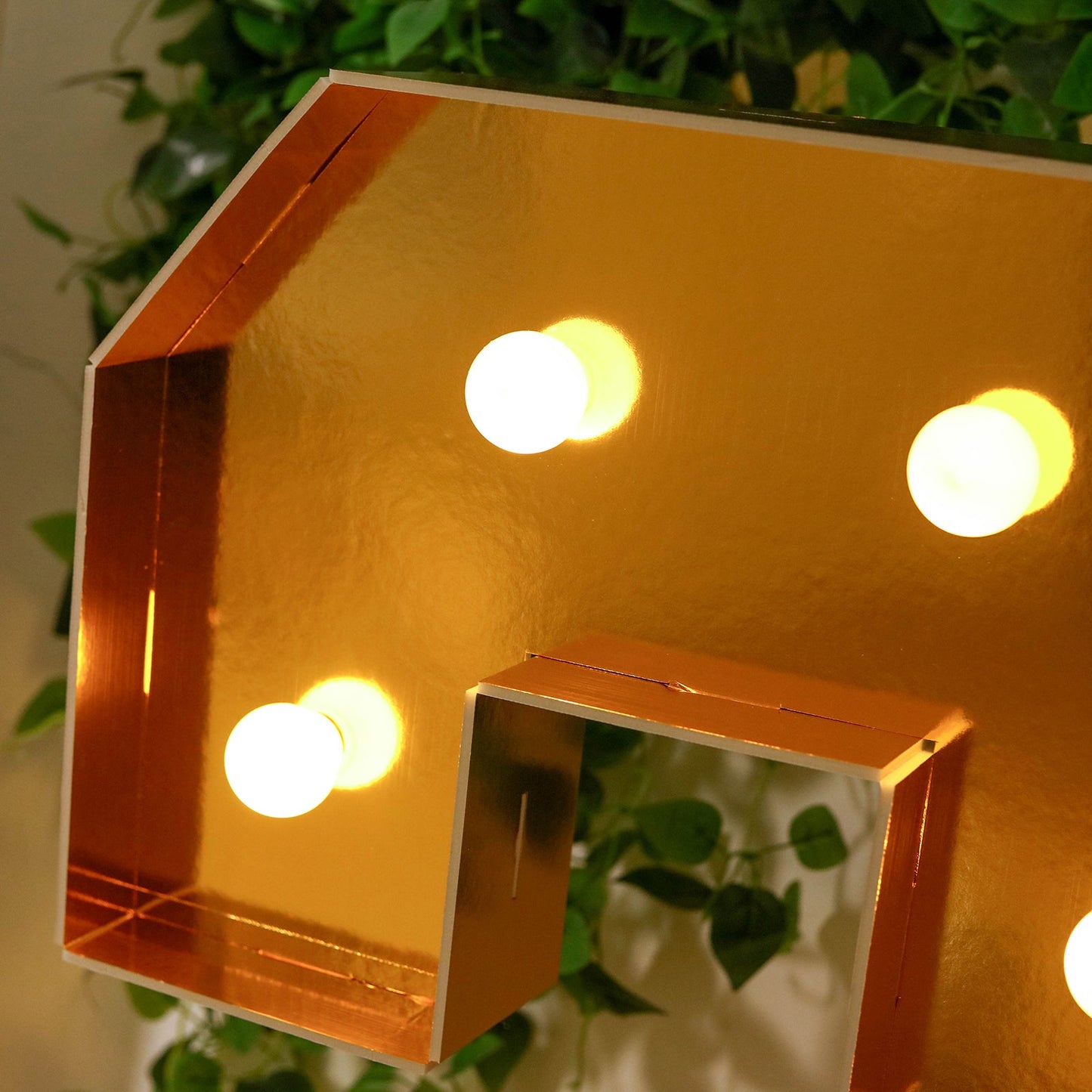 Giant LED Marquee Light Up Number "2", Gold 4ft Pre-Cut Foam Board with 10 Warm White Battery Operated LEDs, Glue Gun and Sticks