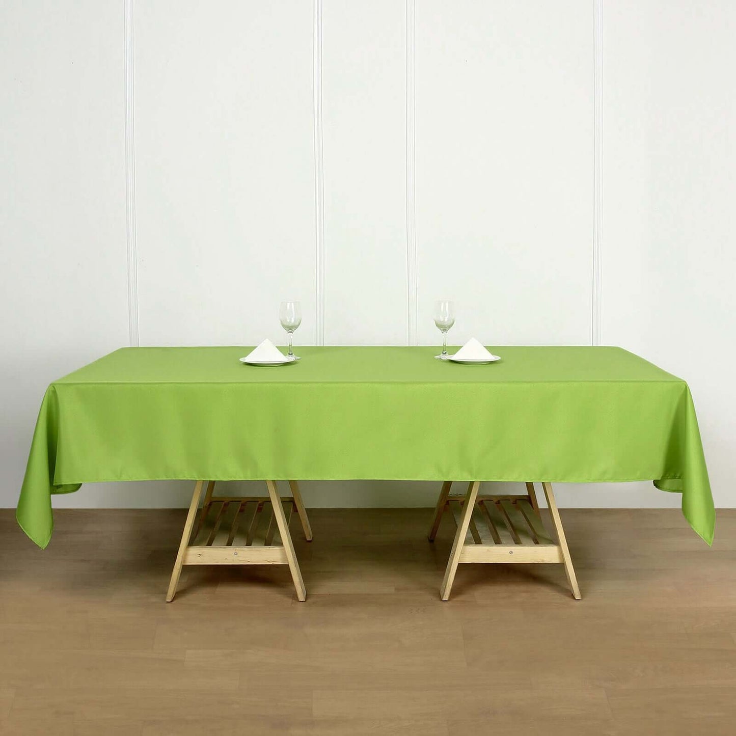 Polyester 60"x102" Rectangle Tablecloth Apple Green - Durable and Stylish Table Cover