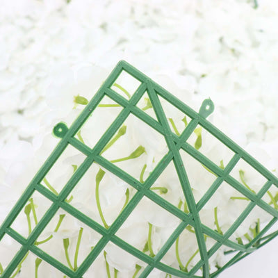 11 Sq ft. White UV Protected Hydrangea Flower Wall Mat Backdrop - 4 Artificial Panels