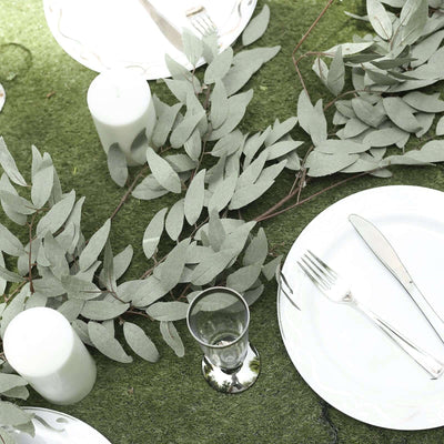 5ft Frosted Real Touch Artificial Willow Leaf Garland, Flexible Vine