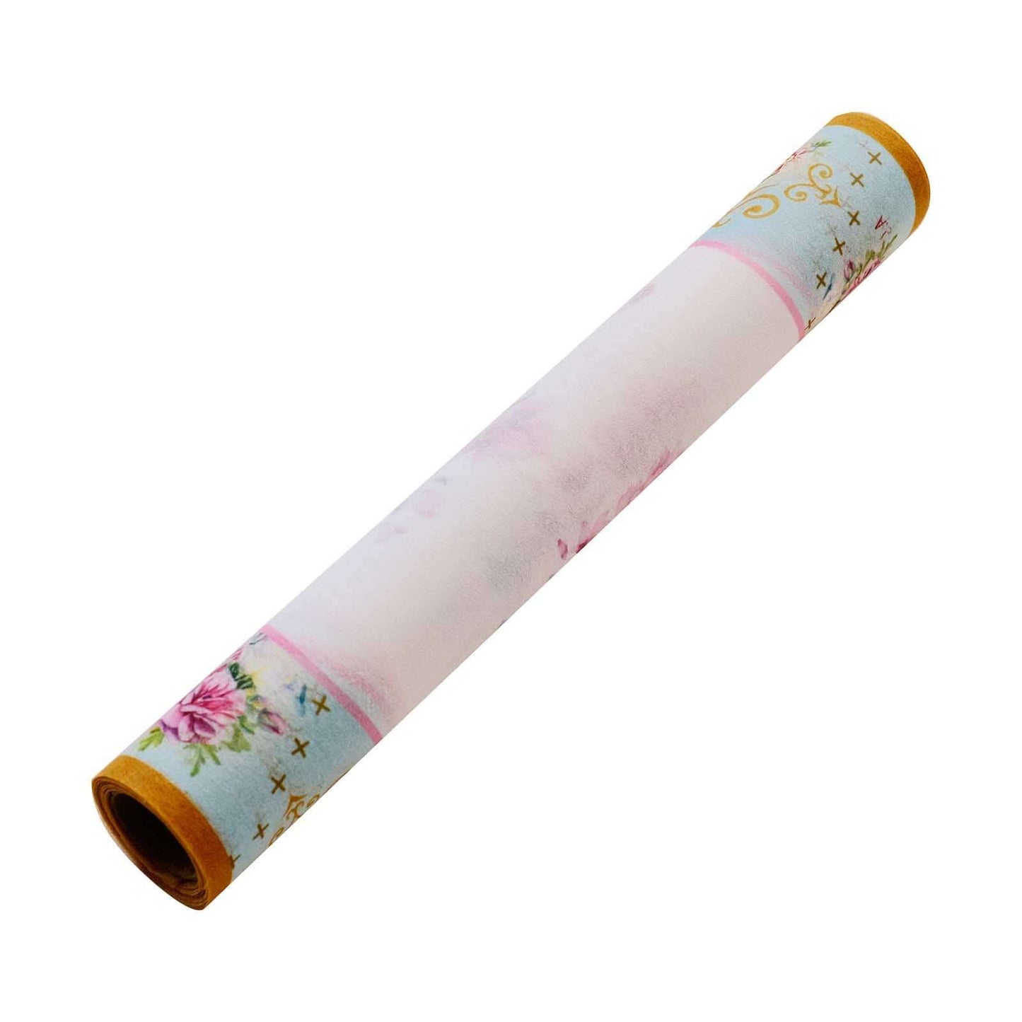 Disposable Table Runner 11"x108" White with Pink Peony Floral Print - Non-woven Stylish Spring Summer Dining Decor