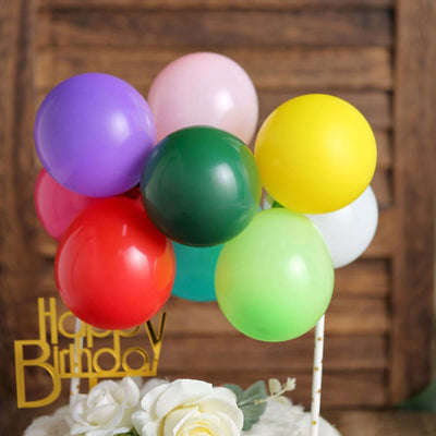 11 Pcs Balloon Cake Topper Assorted Colors - Whimsical Clustered Mini Garland Cake Inserts DIY Party Decorations