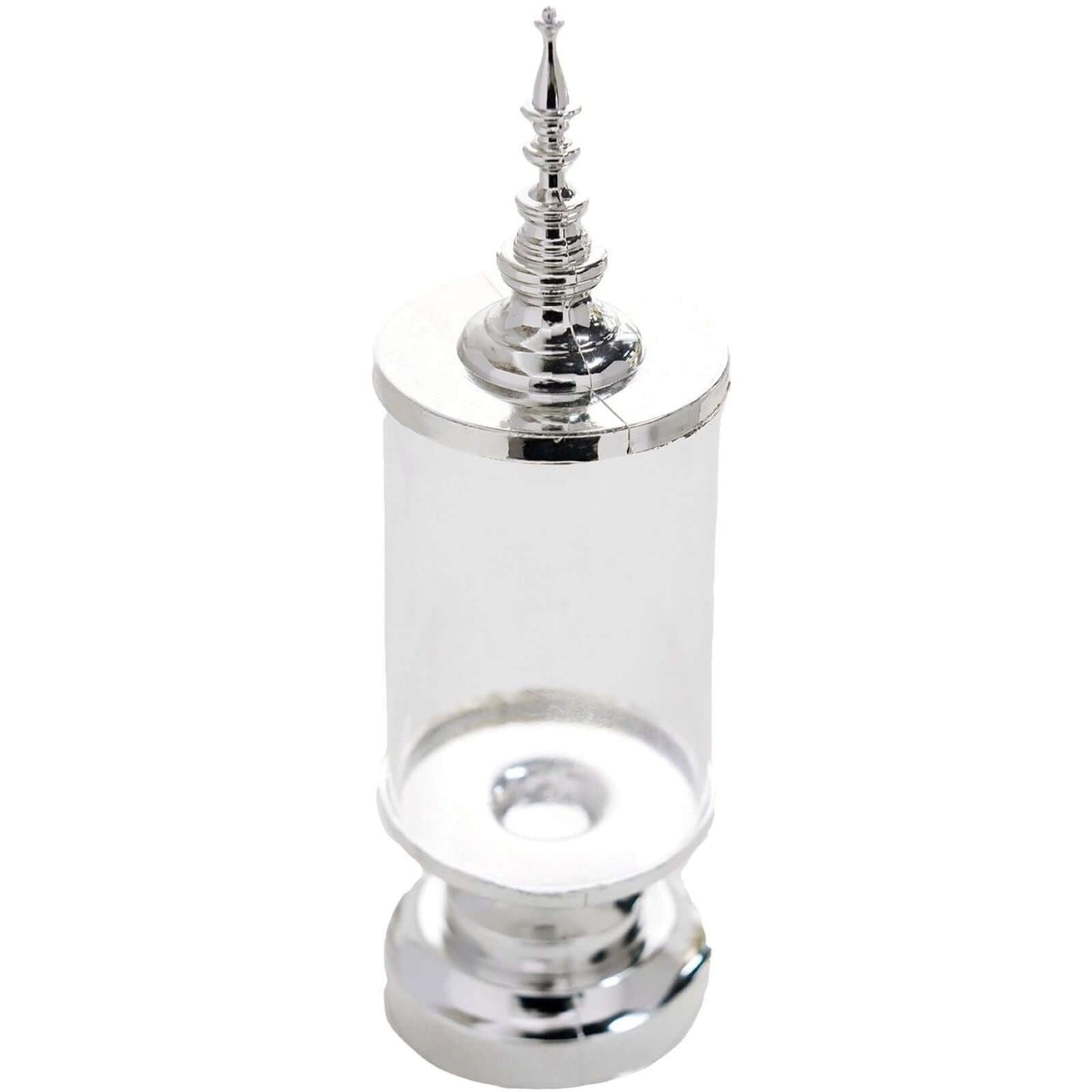 6-Pack Pillar Candy Jar Candy Container Clear/Silver - Decorative Apothecary Jars for Party Favors 7"