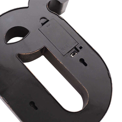 LED Marquee Letter "Q" Industrial Style Antique Black - Light-Up Alphabet Sign for Weddings & Displays 9"