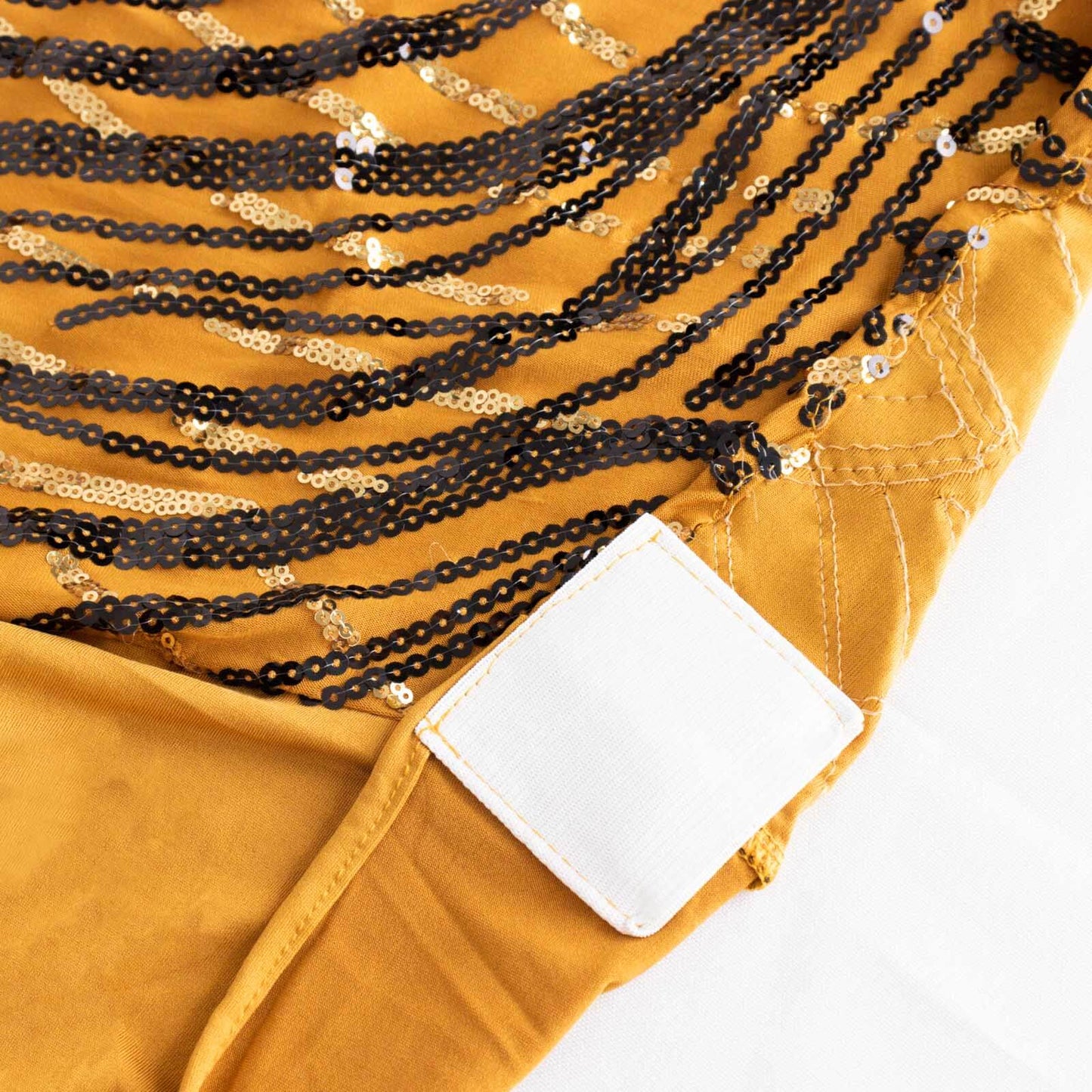 Spandex Chair Cover with Wave Embroidered Sequins for Banquet Chairs Gold/Black - Glittering Stretch Fitted Slipcover