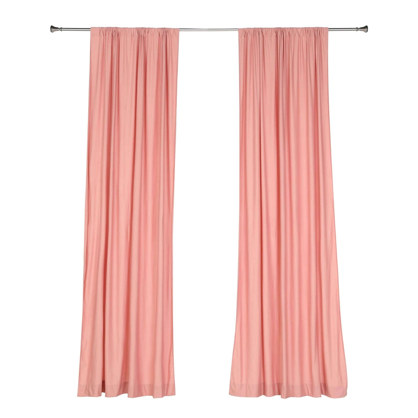 2 Pack Dusty Rose Scuba Polyester Event Curtain Drapes, Durable Flame Resistant Backdrop Event Panels Wrinkle Free with Rod Pockets - 10ftx10ft