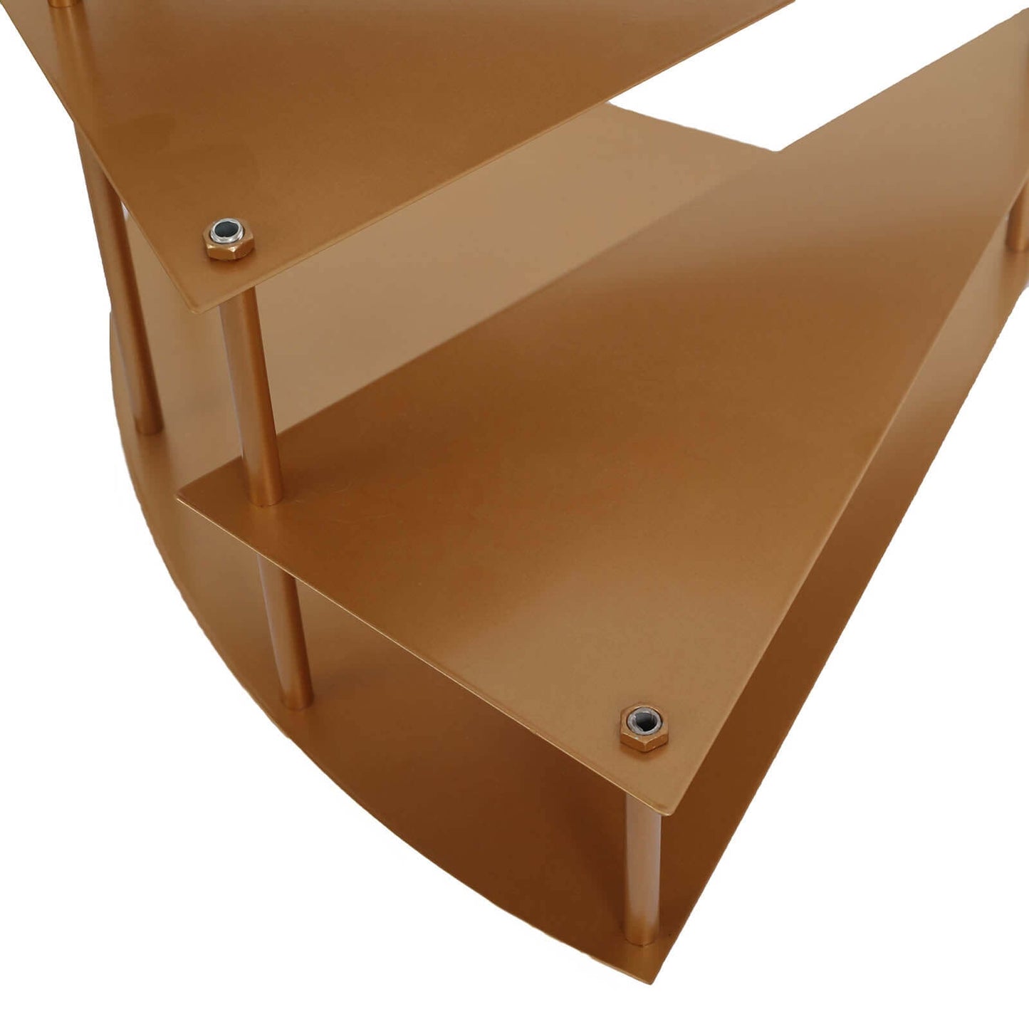 4-Tier Metal Spiral Stairway Cupcake Display Stand Gold - Dessert Cake Step Pedestal Tray 17"