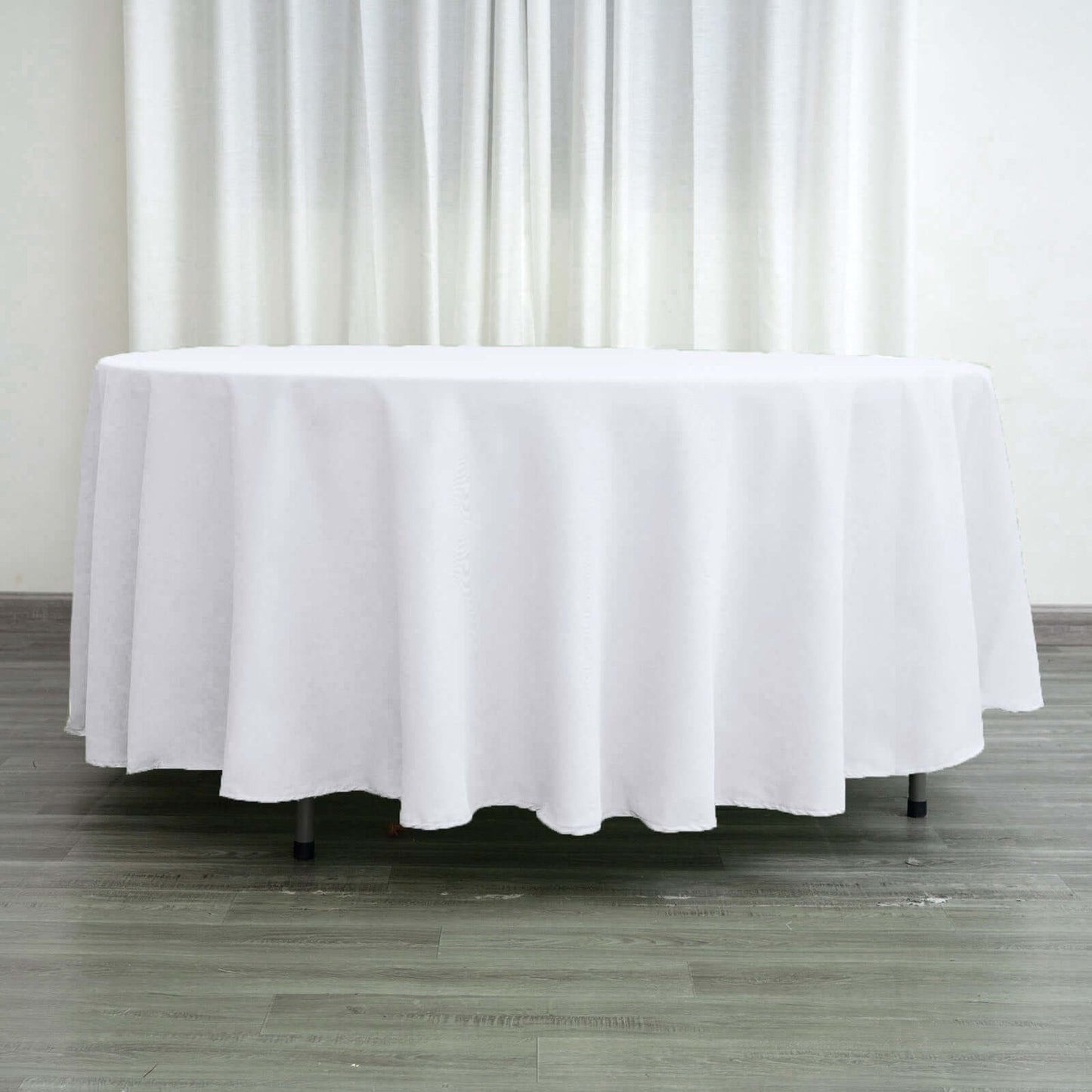 Polyester 108" Round Tablecloth White - Wrinkle-Resistant and Stylish Table Cover