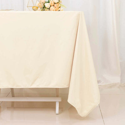 Scuba 70"x70" Table Overlay Square Tablecloth Beige - Wrinkle Free & Stain Resistant Table Cover