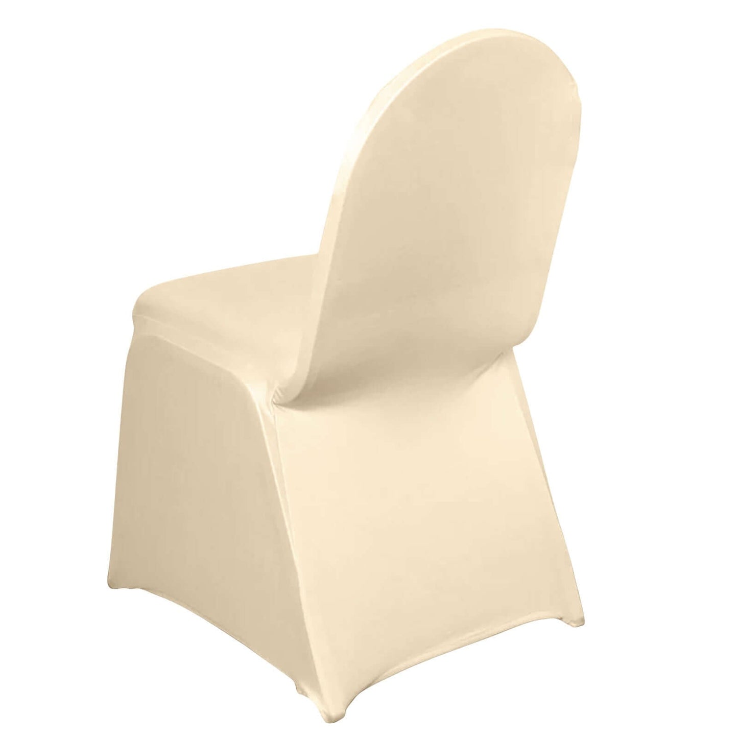 Spandex Chair Cover for Banquet Chairs Beige - Stretch 160GSM Fabric with Slip-On Slipcover