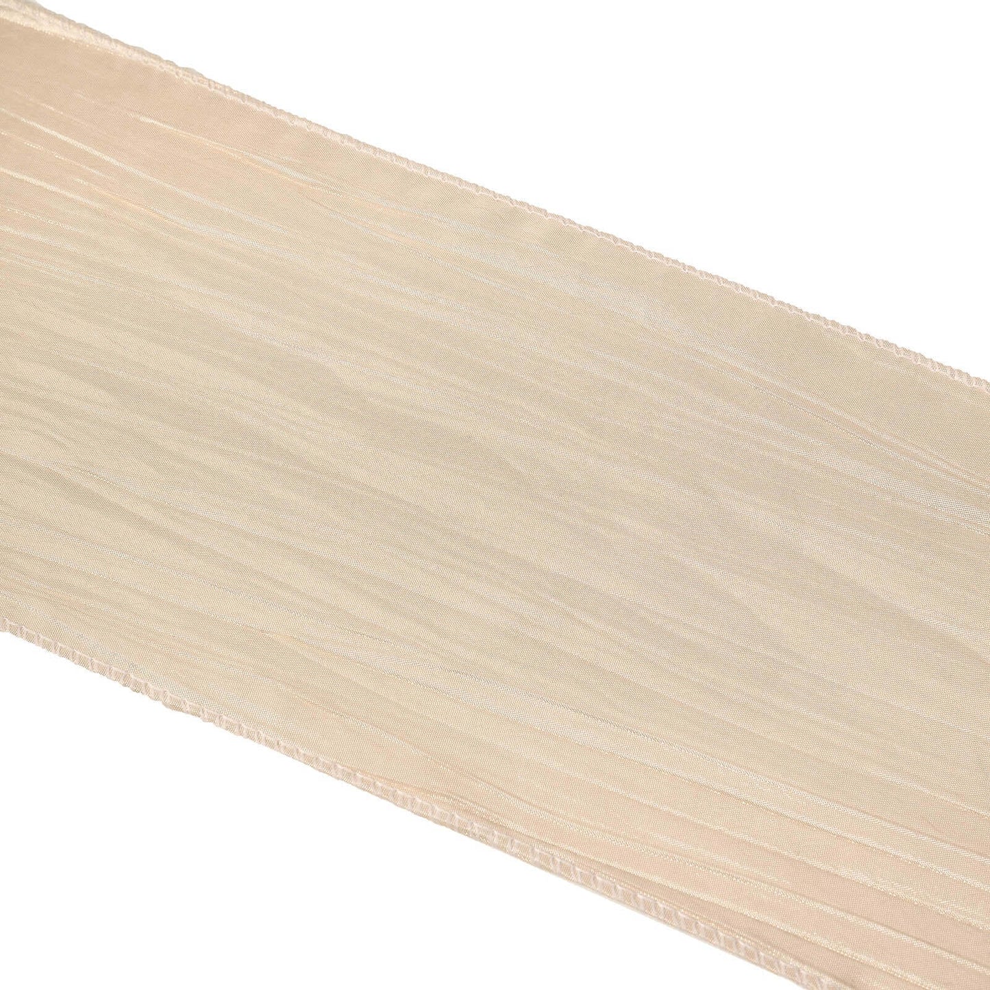 5 Pack Taffeta 6"x106" Chair Sashes Beige Accordion Crinkle Texture - Stylish Decor for Weddings & Gatherings