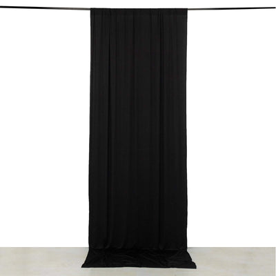Black 4-Way Stretch Spandex Event Curtain Drapes Wrinkle Free Backdrop Event Panel with Rod Pockets - 5ftx12ft