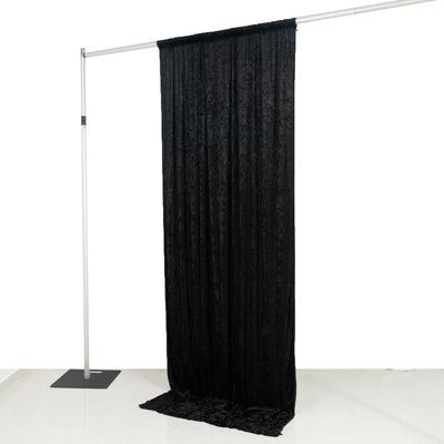 Black Crushed Velvet Backdrop Curtain – 5ft x 10ft Event Drape with Rod Pocket Privacy Panel for Photo Booths &