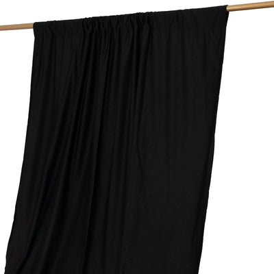 Black Scuba Polyester Event Curtain Drapes Durable Flame Resistant Backdrop Event Panel Wrinkle Free with Rod Pockets