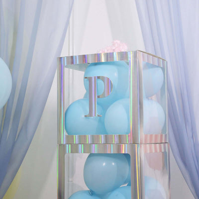 4 Pack 5" Iridescent Alphabet Stickers Banner, Customizable Stick on Letters - P