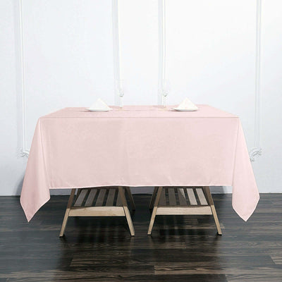 Polyester Square 70"x70" Tablecloth Blush - Wrinkle-Resistant & Durable Table Cover