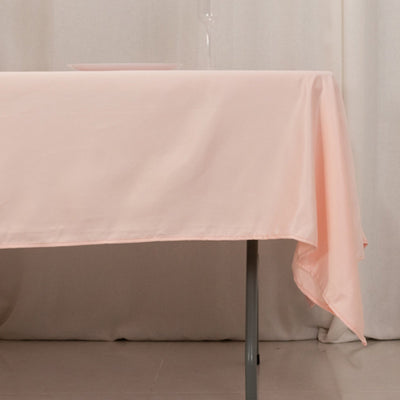 Lamour Satin 60"x102" Rectangle Tablecloth Blush - Durable & Silky Soft Feel Table Cover
