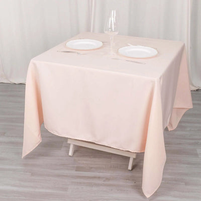 Premium Polyester Square Tablecloth 70"x70" Blush 220GSM Wrinkle-Resistant Table Cover