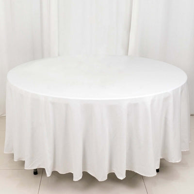 100% Cotton 108" Round Tablecloth White Linen - Sophisticated, Soft & Breathable Table Cover