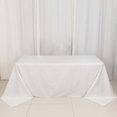 100% Cotton 90"x132" Rectangle Tablecloth White Linen - Seamless, Soft & Breathable Table Cover