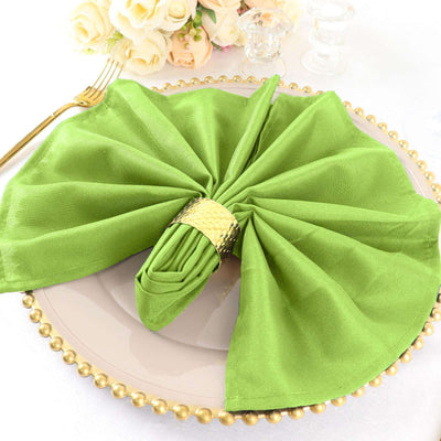 5 Pack Polyester 20"x20" Napkins Apple Green - Wrinkle Resistant & Easy Care Cloth Napkins